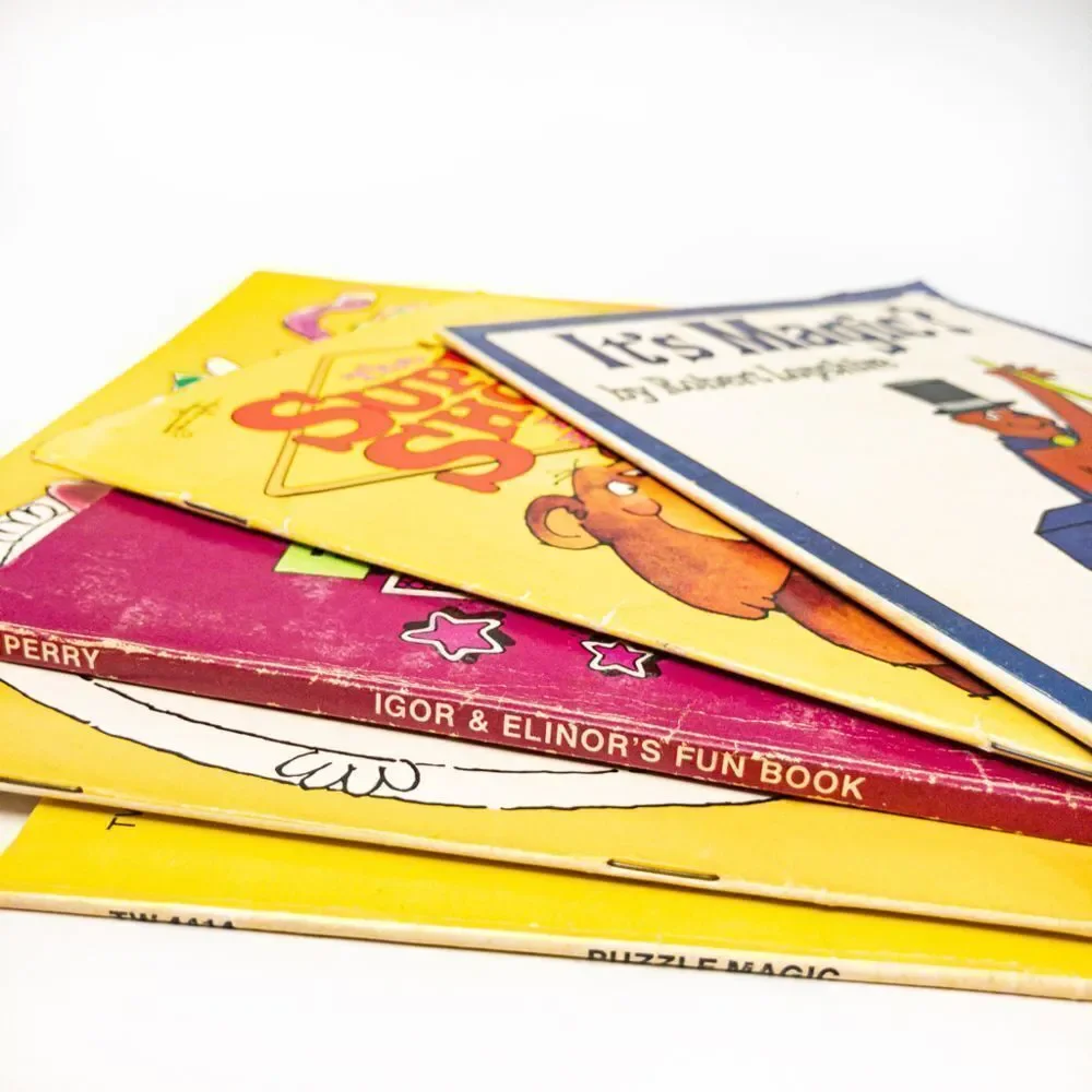 Puzzles, Games, & Magic: Bundle of 5 Vintage Kids’ Books